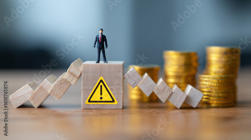 Investment Finance, Risk volatility management. Decision uncertainty caution. Risk assessment. Financial concept.