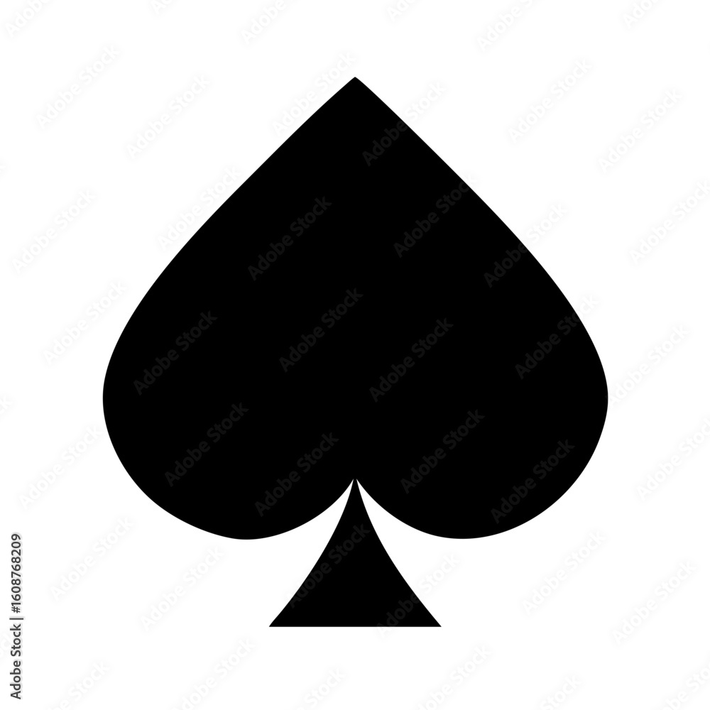 Fototapeta premium Playing card club suit flat icon vector art