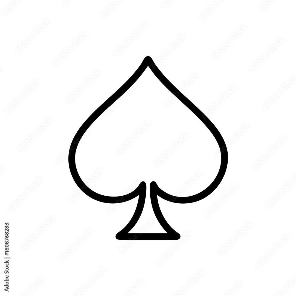 Fototapeta premium Playing card club suit line art vector