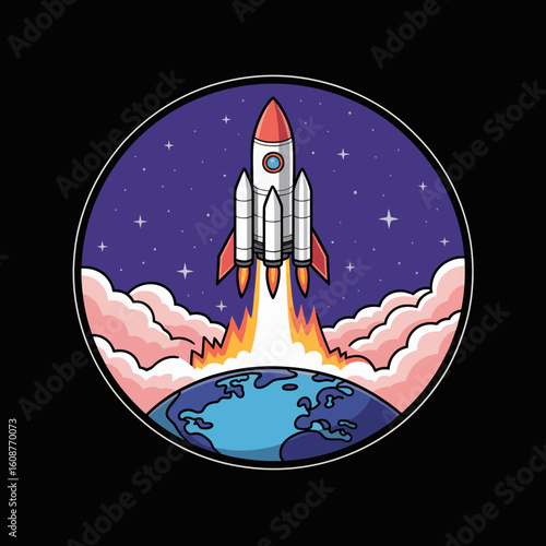 Earth and Rocket Launching