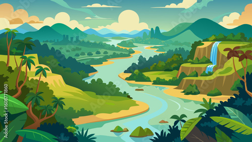 aerial view of the amazon rainforest landscape