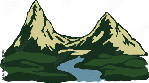 Abstract flowing shape silhouette with smooth curves and organic lines isolated on white background