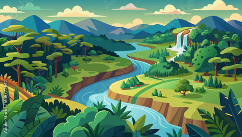 aerial view of the amazon rainforest landscape