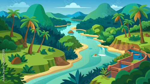 aerial view of the amazon rainforest landscape