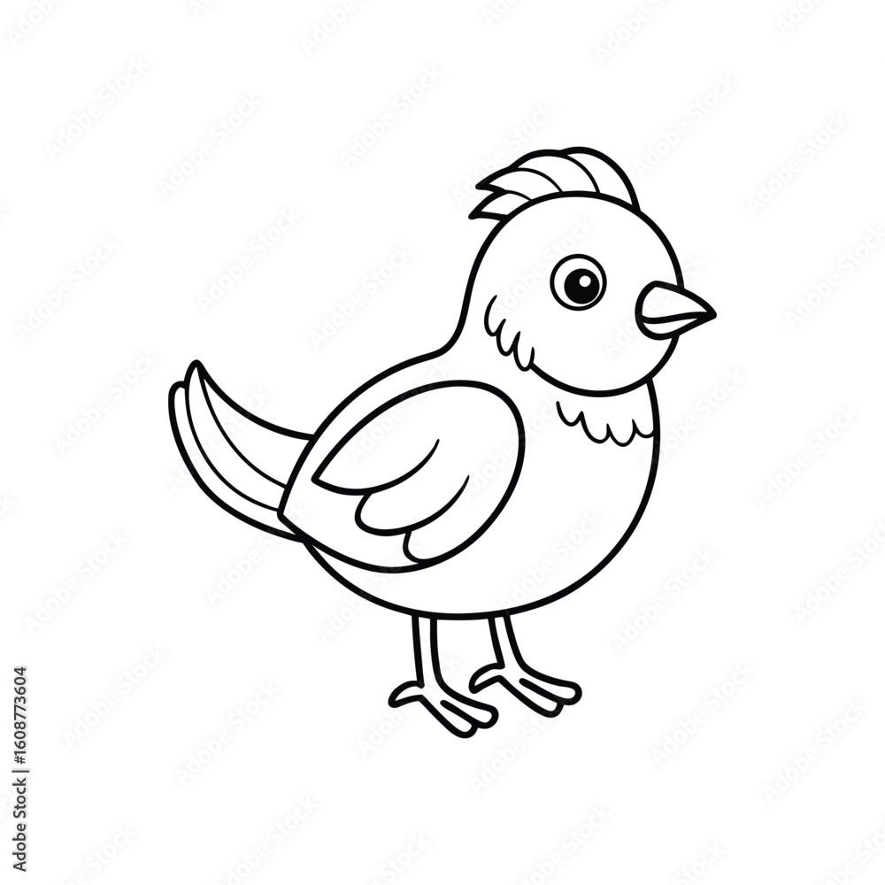 Fototapeta premium Bird line art, Bird line drawing, cute bird outline