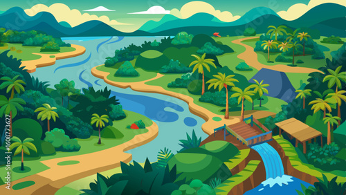 aerial view of the amazon rainforest landscape