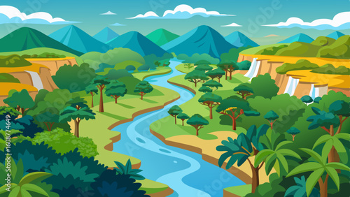 aerial view of the amazon rainforest landscape