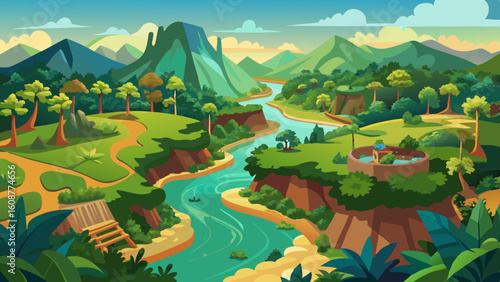 aerial view of the amazon rainforest landscape