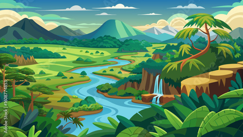 aerial view of the amazon rainforest landscape
