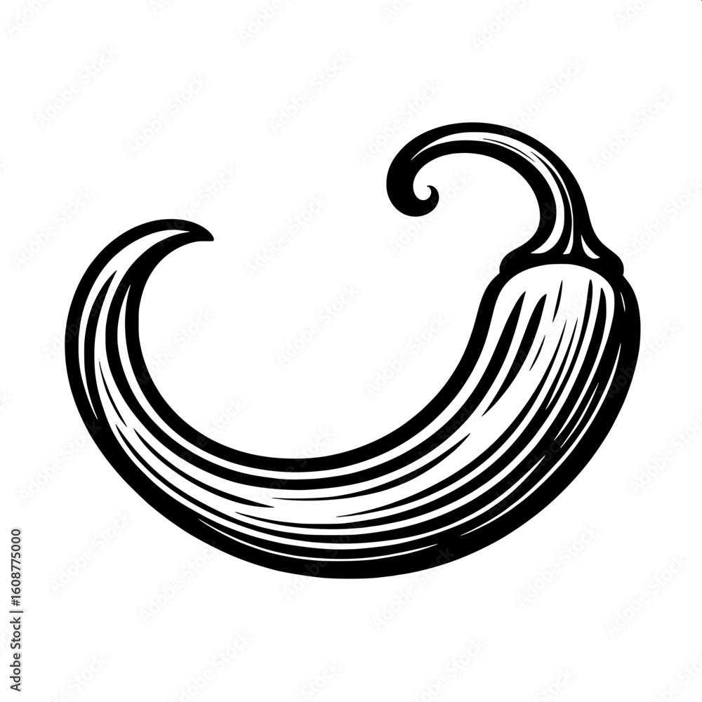 Fototapeta premium Chili Pepper SVG | Minimal Spicy Vegetable Icon