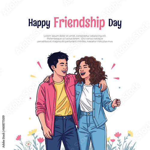 enjoying friends illustration celebrating friendship day I International friendship day