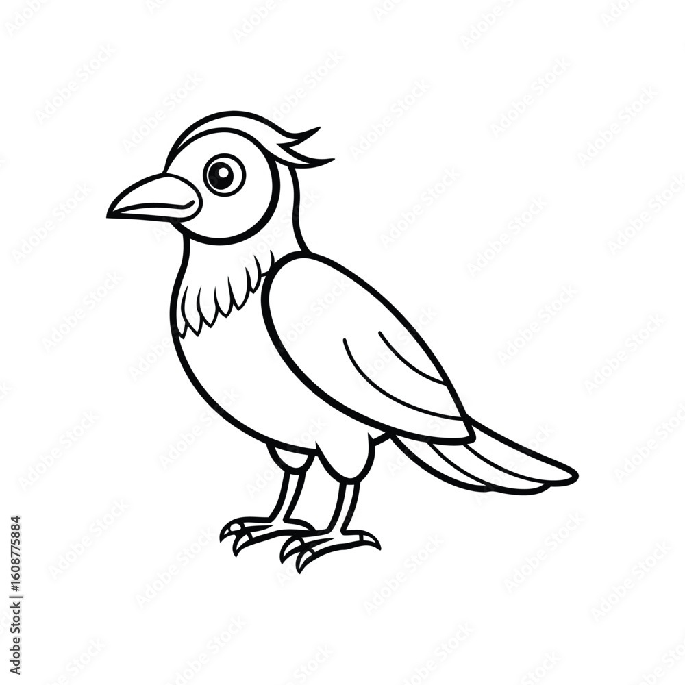 Obraz premium Bird line art, Bird line drawing, cute bird outline
