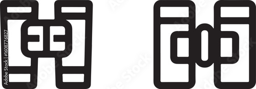 Two stylized black and white icons of flux development silhouette isolated on transparent background