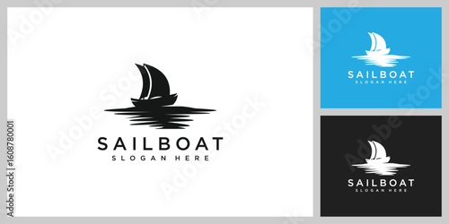 sailing yacht logo vector design