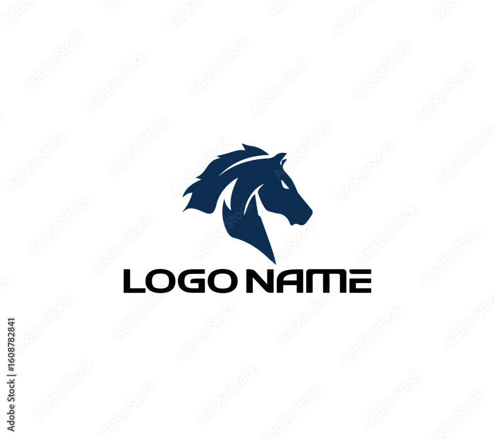 Fototapeta premium Strong Horse Head Profile Logo Design