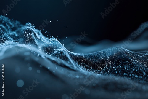 Abstract digital blue landscape representing AI, big data, and the technological future.