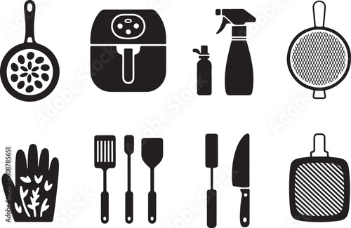  Kitchen Tools and Cooking Equipment Icons Collection