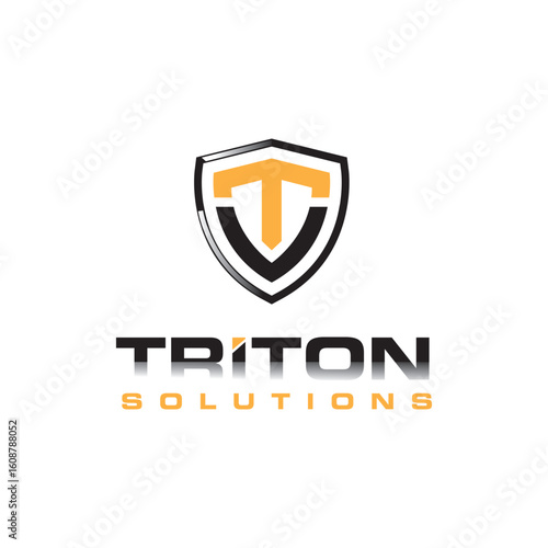 The **Triton Solutions logo** features a sleek, modern design with bold typography and dynamic elements, symbolizing innovation, reliability, and strength for a forward-thinking solutions brand.
