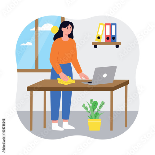 Cleaning office Vector illustration. EPS 10 file