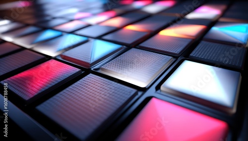 LED wall panel with customizable light zones, creating unique and dynamic color transitions.