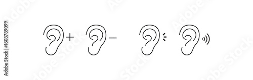  Ear with Sound Waves graphic representation ear radiating