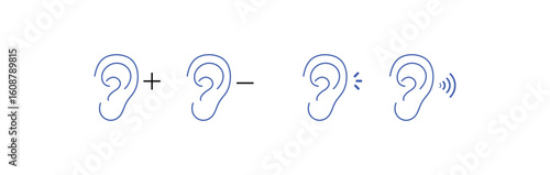  Ear with Sound Waves graphic representation ear radiating