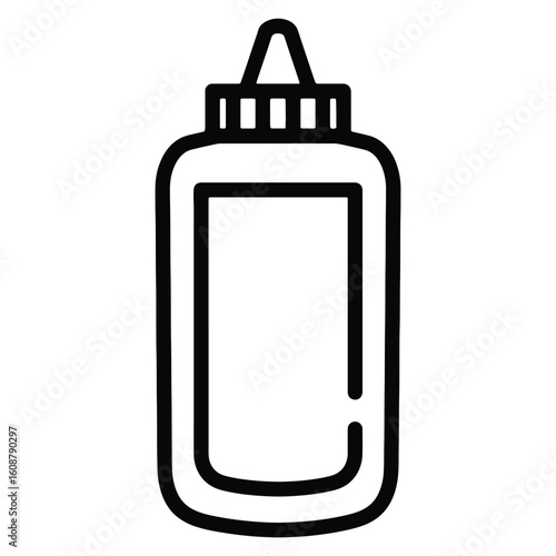 Simple vector illustration of a condiment bottle with a modern minimalist design