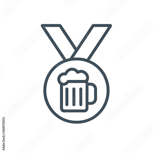 Oktoberfest Beer competition medal icon transparent background