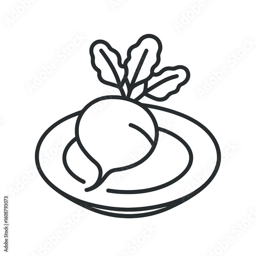 Oktoberfest radish plate icon transparent background