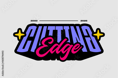 cutting edge badge style Vector streetwear design ideas concept vector graphic tee design