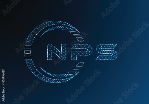 NPS low poly letter logo vector design. NPS lower poly logo design. Low poly logo.