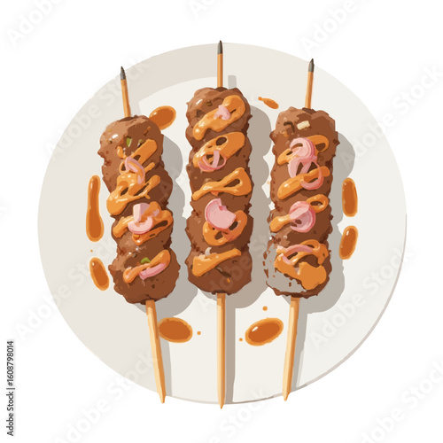 grilled sausages with vegetables