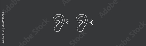  Ear with Sound Waves graphic representation ear radiating