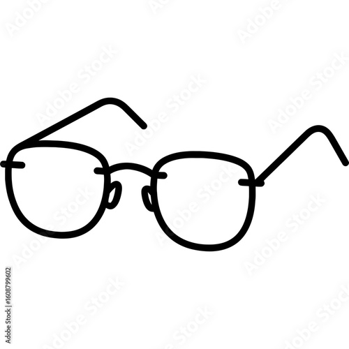 Rimless glasses frameless minimalist outline vector