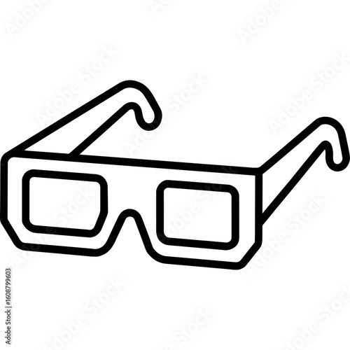 3d glasses outline vector