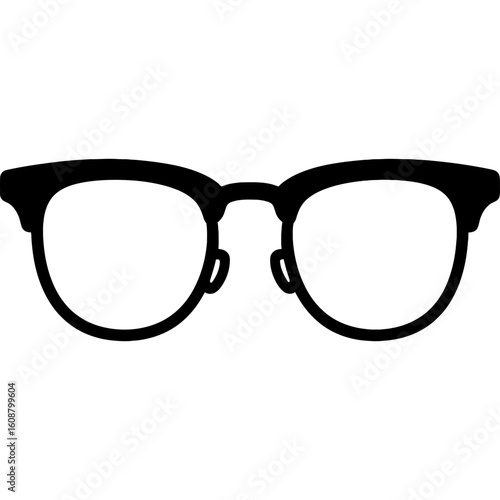 Browline glasses half rim vintage outline vector