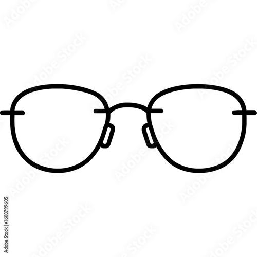 Rimless glasses frameless minimalist outline vector