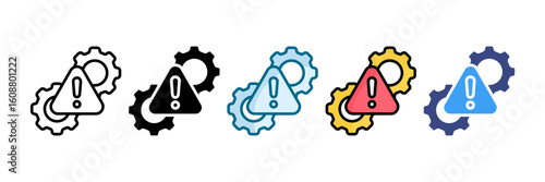 Operational Risk Icon Set Multiple Style Collection