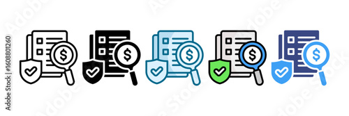 Security Audit Icon Set Multiple Style Collection