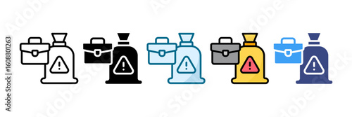 Business Risk Icon Set Multiple Style Collection