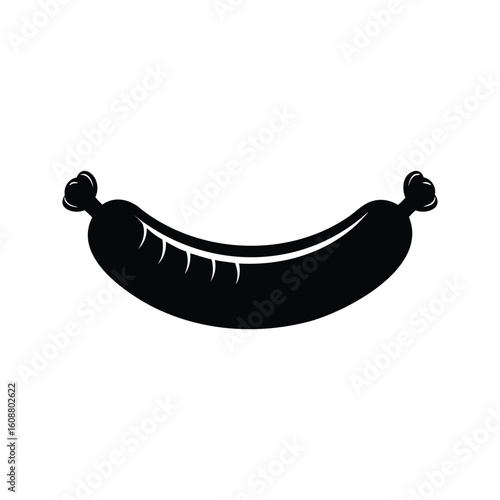 Simple black sausage vector illustration for food related designs and purposes