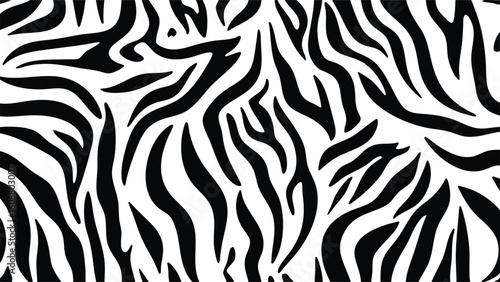 Minimal zebra stripes pattern or skin texture vector on transparent background