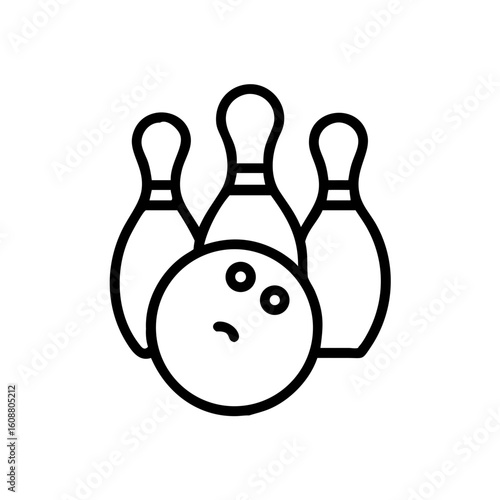 Icon of a bowling ball and pins representing the sport