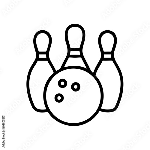 Icon of a bowling ball and pins representing the sport