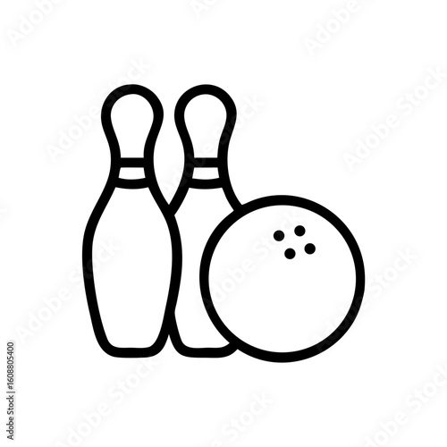 Icon of a bowling ball and pins representing the sport