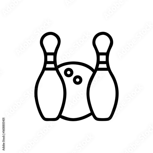 Icon of a bowling ball and pins representing the sport
