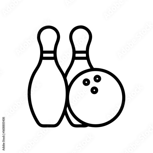 Icon of a bowling ball and pins representing the sport