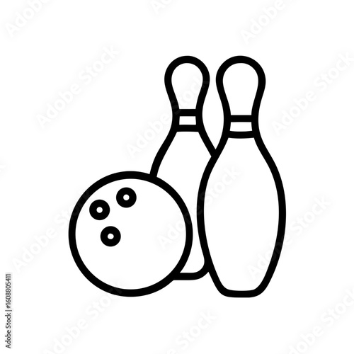Icon of a bowling ball and pins representing the sport