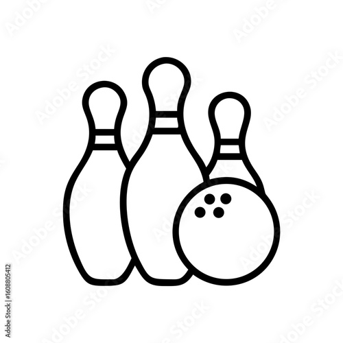 Icon of a bowling ball and pins representing the sport