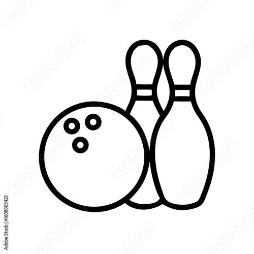 Icon of a bowling ball and pins representing the sport